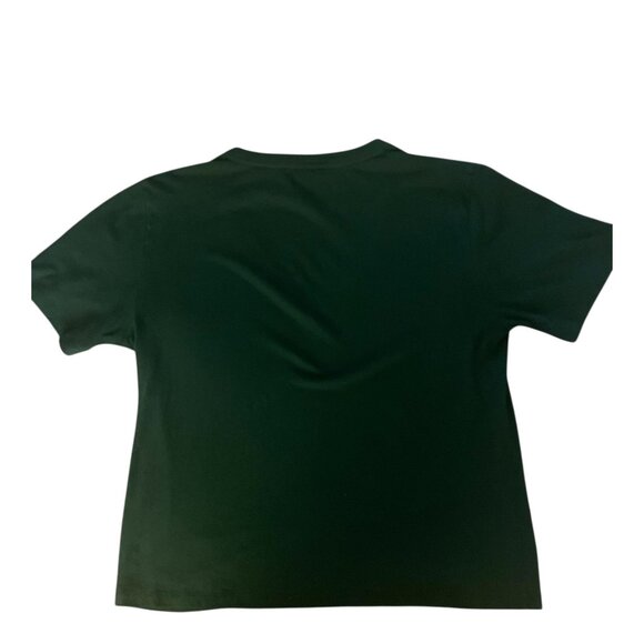 VINCE. Solid Kelly Green V-Neck Short Sleeve Linen Blend Women's Tee Size Large - Picture 4 of 6